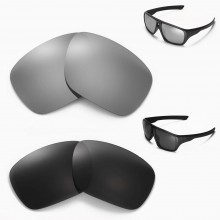 Walleva Two Pairs Polarized Lenses For Oakley Dispatch(OO9090 Series) Sunglasses - Titanium + Black 